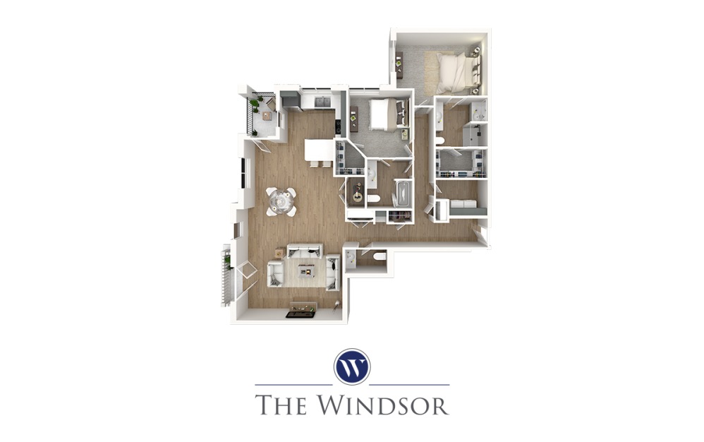 Victoria - 2 bedroom floorplan layout with 2.5 bathrooms and 1595 square feet