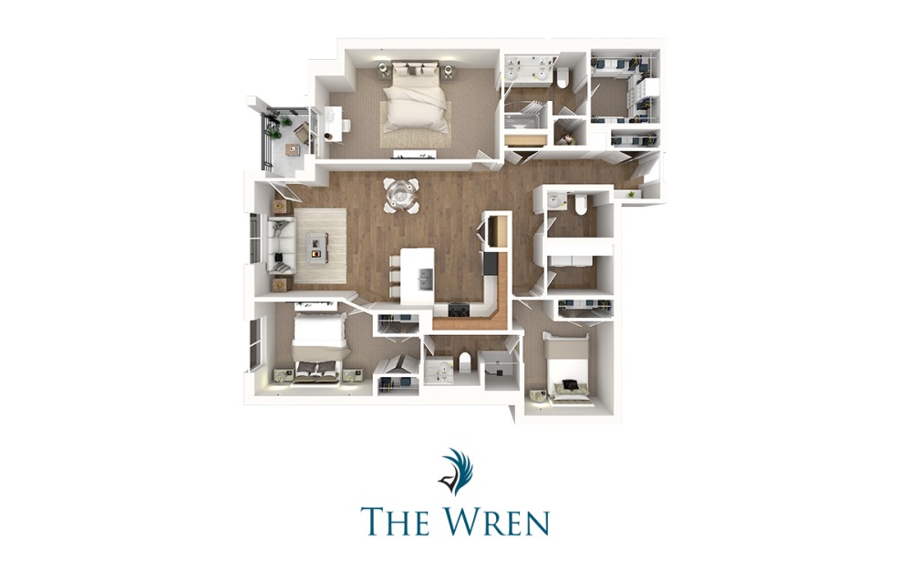 Westminister - 3 bedroom floorplan layout with 2.5 bathrooms and 1527 square feet