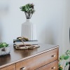 room with dresser and plants